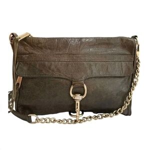 REBECCA MINKOFF M.A.C. Dark Olive Military Green Leather Crossbody Bag